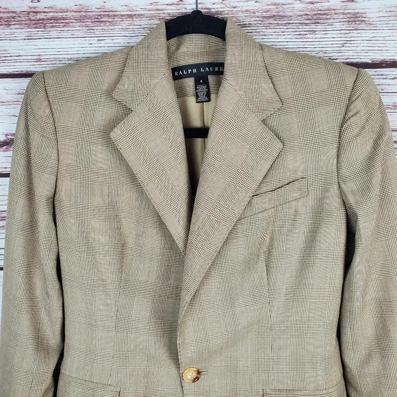 Ralph Lauren Black Label Womens Sz 4 Houndstooth One-Button Blazer Jacket #164 - Picture 2 of 12